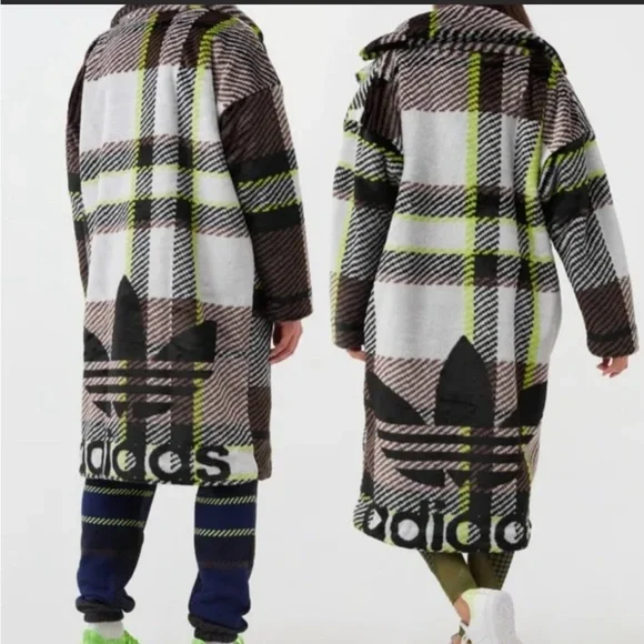 IVYPARK × adidasコラボコートフード付き ロングコート チェック柄 IVYPARK × adidasコラボ ロングコート チェック SIZE XL - メルカリ